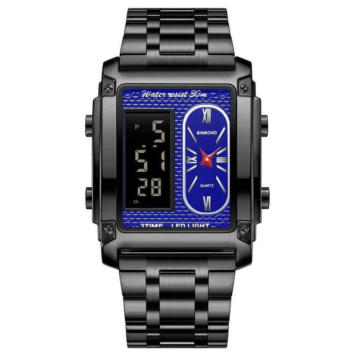 B2311 30M Waterproof Men Led Luminous Multifunctional Quartz Watch