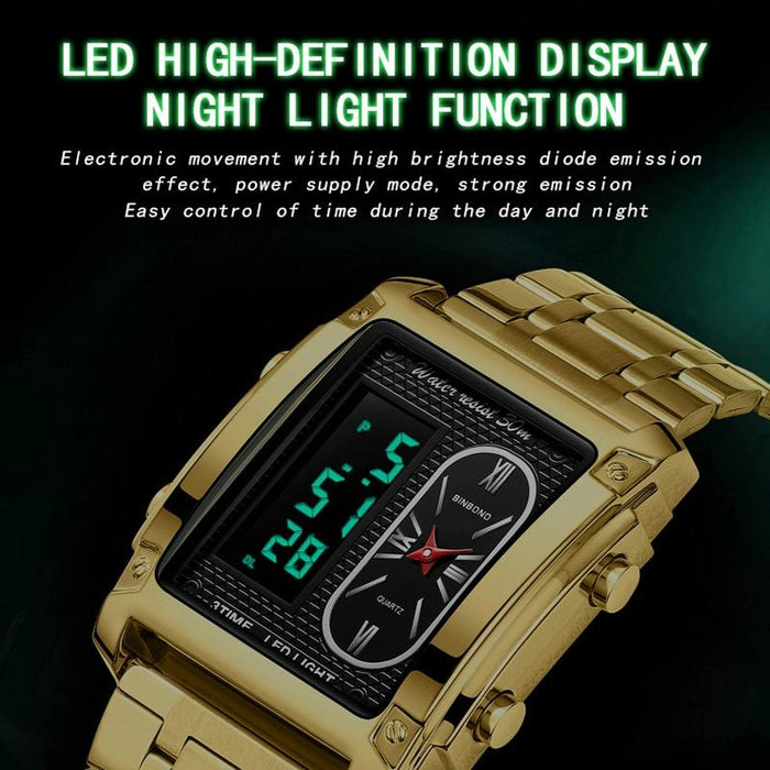 B2311 30M Waterproof Men Led Luminous Multifunctional Quartz Watch