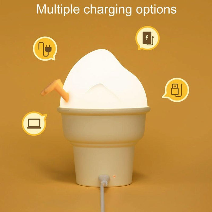 Cartoon Duck Night Light Usb Charging Yellow / White