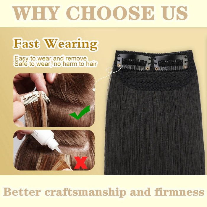 Dark Puffy Wig Extension For Hair Roots Invisible Pad 10Cm