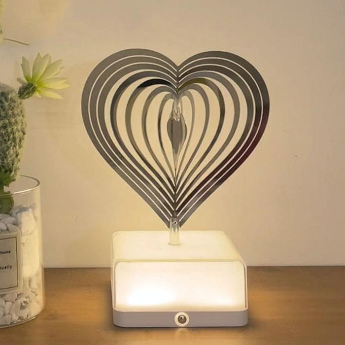 Rechargeable 3D Rotating Night Light 16 Colour Flower Design
