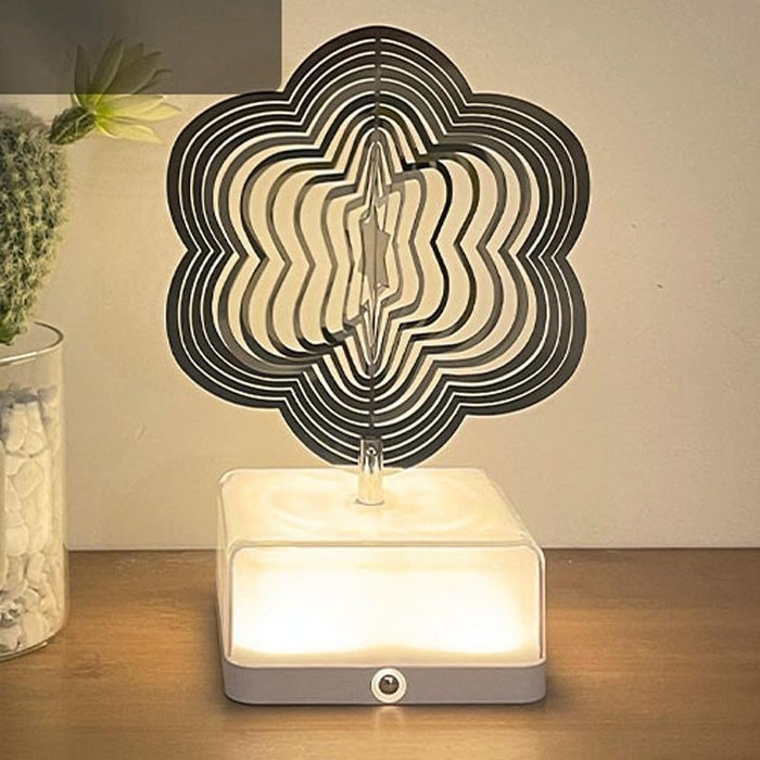 Rechargeable 3D Rotating Night Light 16 Colour Flower Design