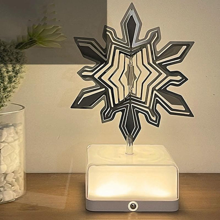 Rechargeable 3D Rotating Night Light 16 Colour Flower Design