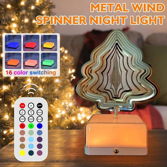 Rechargeable 3D Rotating Night Light 16 Colour Flower Design
