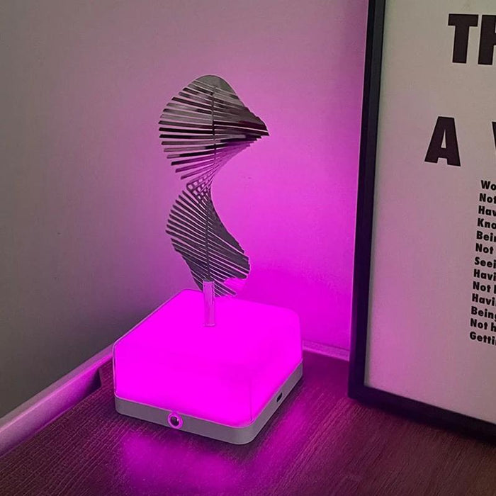 Rechargeable 3D Rotating Night Light 16 Colour Flower Design
