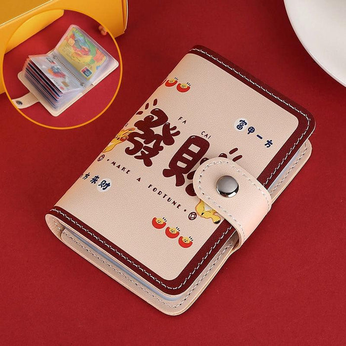 Festive Cartoon Snap Anti Degaussing Card Holder Lucky Change Id Storage Bag