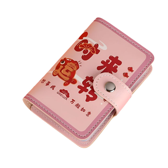 Festive Cartoon Snap Anti Degaussing Card Holder Lucky Change Id Storage Bag