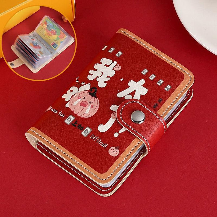 Festive Cartoon Snap Anti Degaussing Card Holder Lucky Change Id Storage Bag