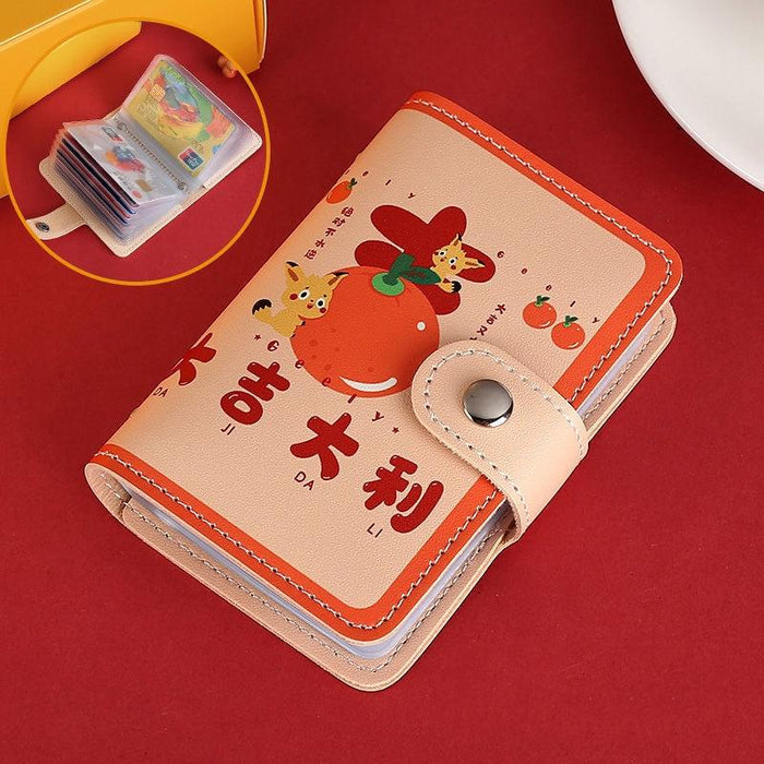 Festive Cartoon Snap Anti Degaussing Card Holder Lucky Change Id Storage Bag