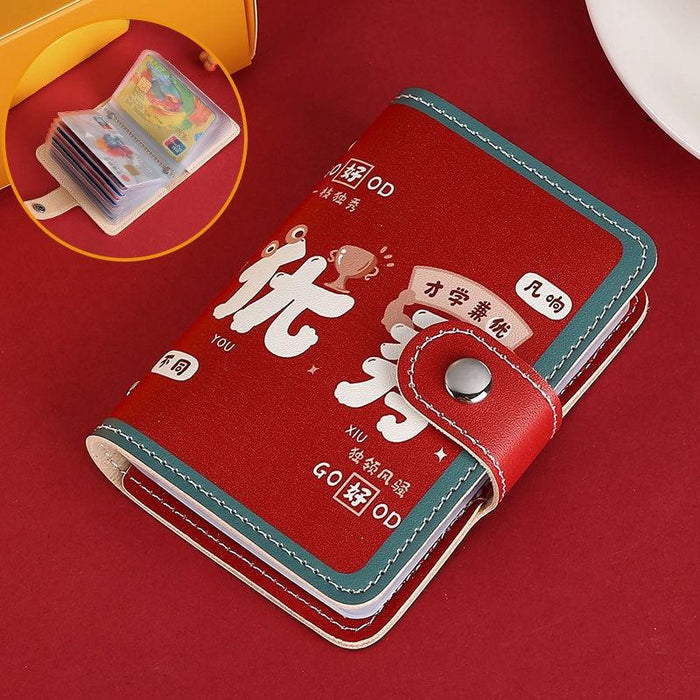 Festive Cartoon Snap Anti Degaussing Card Holder Lucky Change Id Storage Bag