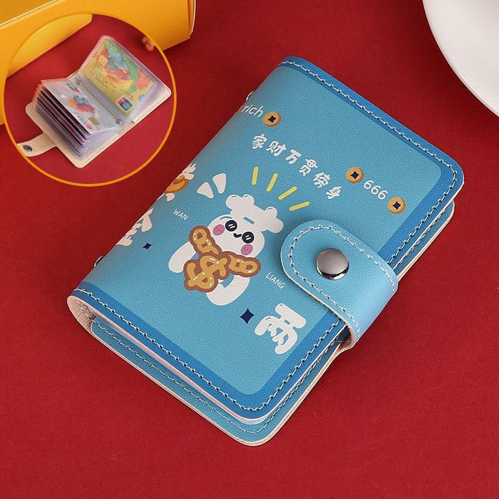 Festive Cartoon Snap Anti Degaussing Card Holder Lucky Change Id Storage Bag