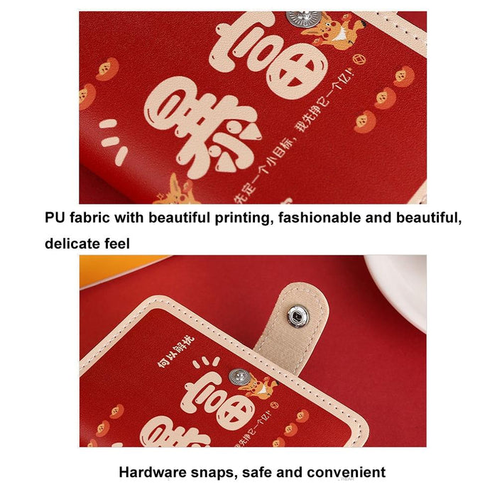 Festive Cartoon Snap Anti Degaussing Card Holder Lucky Change Id Storage Bag