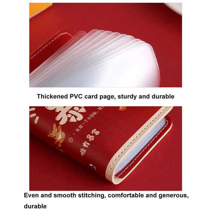 Festive Cartoon Snap Anti Degaussing Card Holder Lucky Change Id Storage Bag