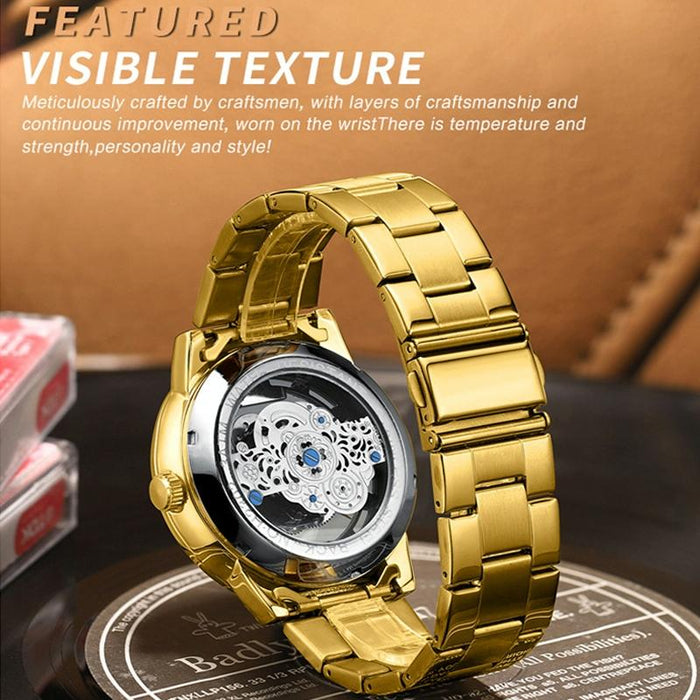 B3030 Embossed Dragon Luminous Waterproof Quartz Watch
