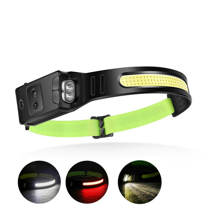White + Blue Light Head Torch For Outdoor Running And Cycling