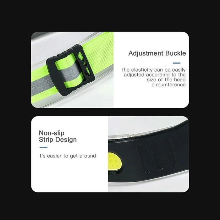 White + Blue Light Head Torch For Outdoor Running And Cycling