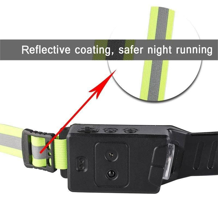 White + Blue Light Head Torch For Outdoor Running And Cycling