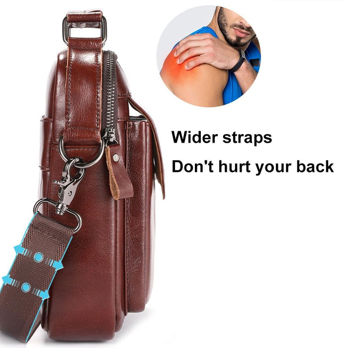 Large Capacity Retro Cowhide Crossbody Bag