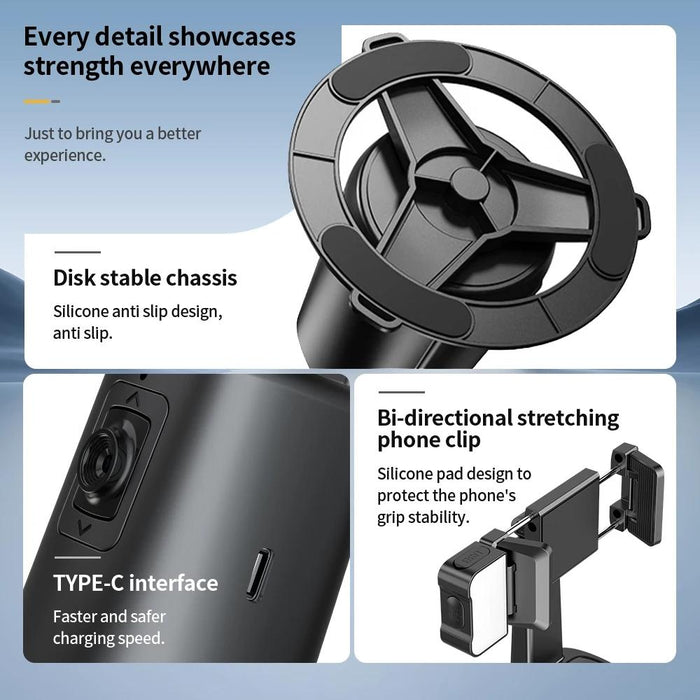 Pixel A200 Auto Tracking Gimbal Stabilizer 360 Degree Rotation Selfie Stick With Fill Light Set 1