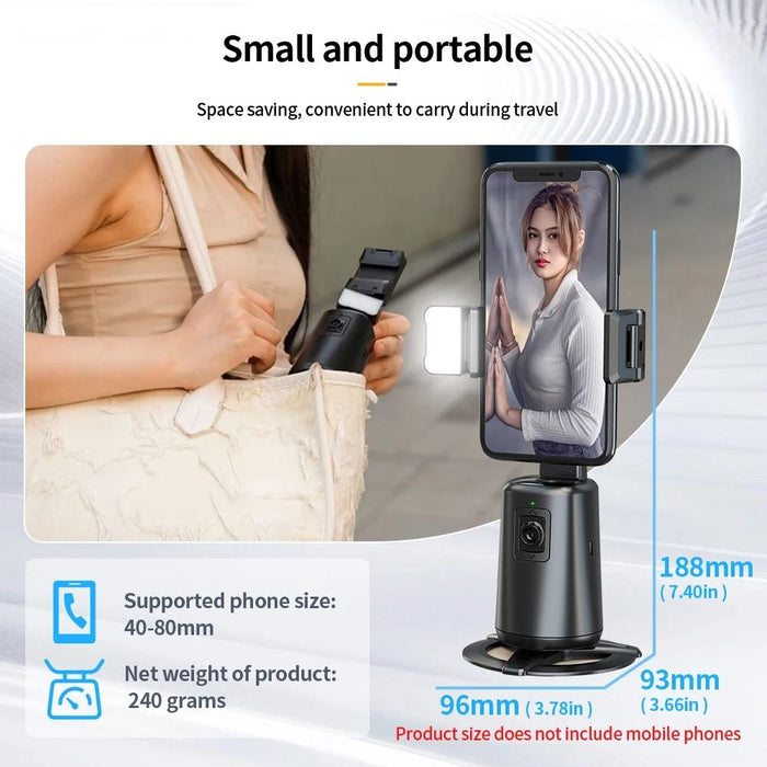 Pixel A200 Auto Tracking Gimbal Stabilizer 360 Degree Rotation Selfie Stick With Fill Light Set 1