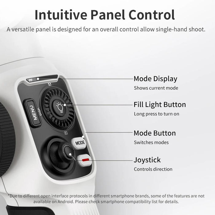 Smooth 5S 3-Axis Smartphone Handheld Gimbals Stabilizer - Combo Black