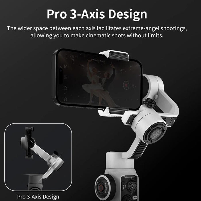 Smooth 5S 3-Axis Smartphone Handheld Gimbals Stabilizer - Combo Black