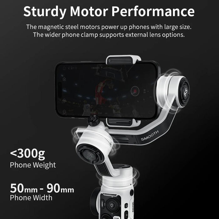 Smooth 5S 3-Axis Smartphone Handheld Gimbals Stabilizer - Combo Black