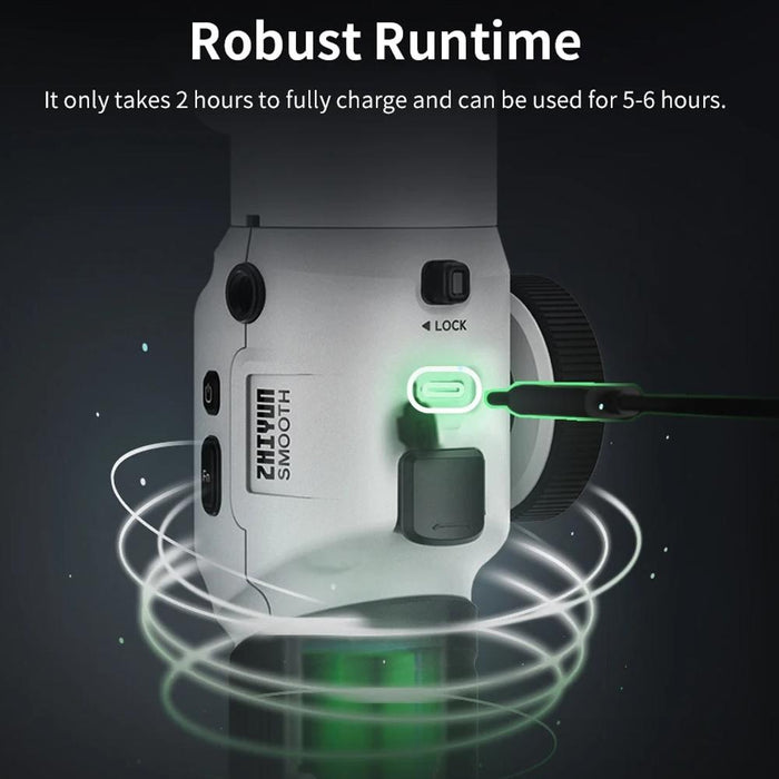 Smooth 5S 3-Axis Smartphone Handheld Gimbals Stabilizer - Combo Black