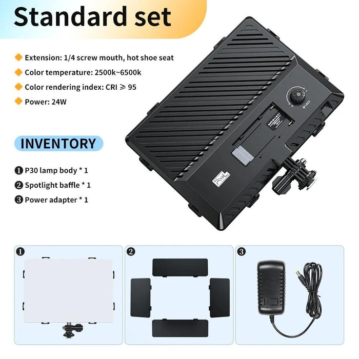 Pixel P30 20W 2500-6500K 2400Lux Dual Colour Temperature Photography Fill Light Standard Set