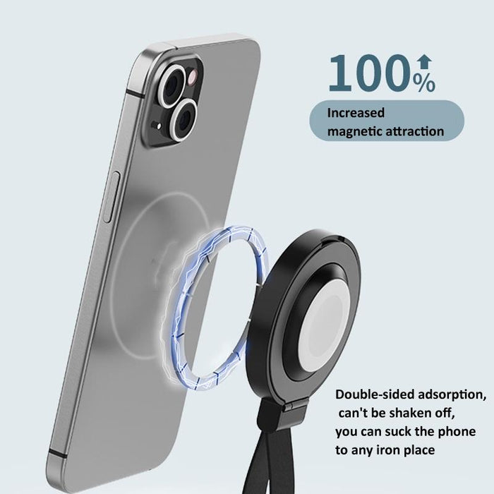 3 In 1 Magnetic Wireless Charger With Phone Ring Black