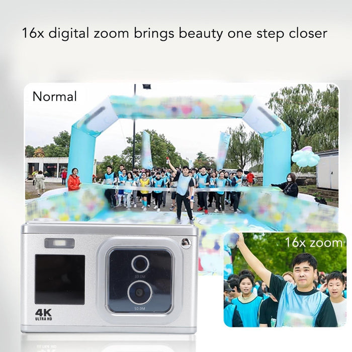 4K Hd Optical Dual Lens Digital Camera 50Mp Dual Screen Selfie Camera No Memory