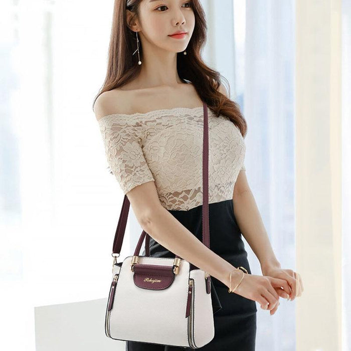 Large Capacity Women Colorblock Crossbody Bag