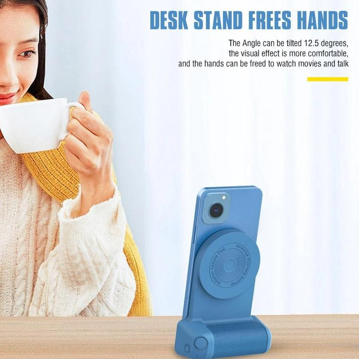 Rotating Bluetooth Camera Stand Magnetic Desktop Handle Black