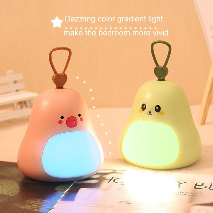 Usb Rechargeable Cartoon Led Night Light Portable Bedroom Lamp