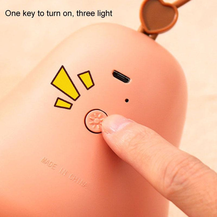Usb Rechargeable Cartoon Led Night Light Portable Bedroom Lamp