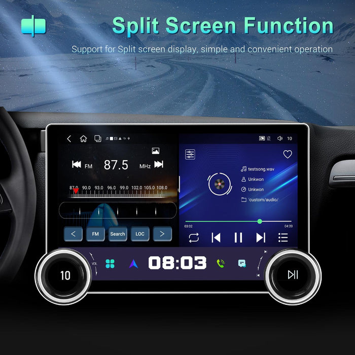 11.8 Inch Android Carplay Player - 4 + 64G - Dual Knob - Reversing Image