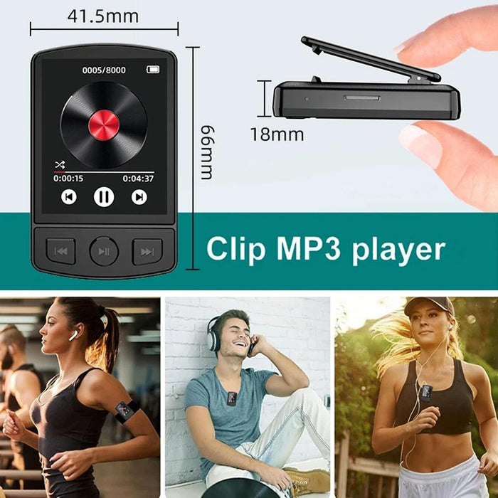 1.8 Inch Color Screen Mp3 / Mp4 Bluetooth Walkman With Back Clip