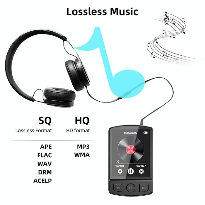 1.8 Inch Color Screen Mp3 / Mp4 Bluetooth Walkman With Back Clip