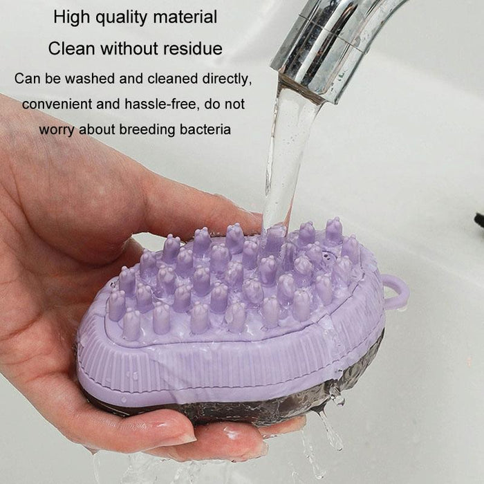 Fillable Shower Gel Brush For Dogs & Cats Fine End Blue