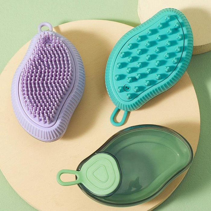 Fillable Shower Gel Brush For Dogs & Cats Fine End Blue