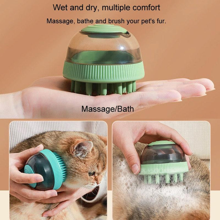 Refillable Pet Shower Brush For Cats & Dogs
