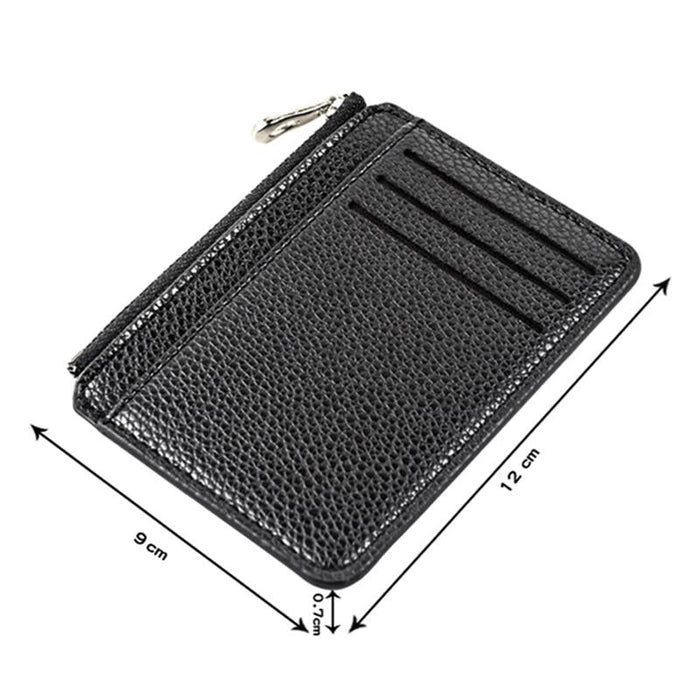 Multi Slot Zipper Card Holder Large Capacity Ultra Thin Coin Purse