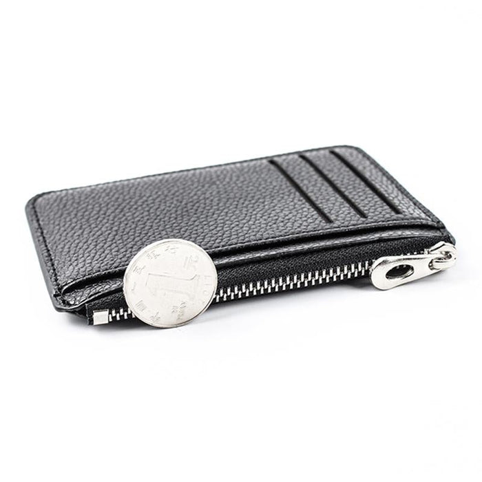 Multi Slot Zipper Card Holder Large Capacity Ultra Thin Coin Purse