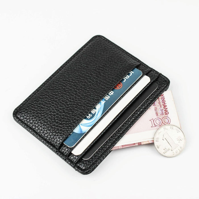 Lychee Pattern Mini Card Holder Multi Card Slots Ultra Thin Coin Purse