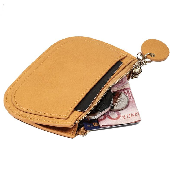 Ultra Thin Zippered Mini Wallet For Women Compact Coin Purse