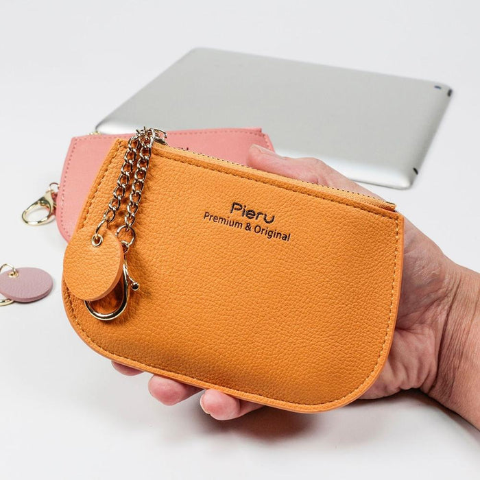 Ultra Thin Zippered Mini Wallet For Women Compact Coin Purse