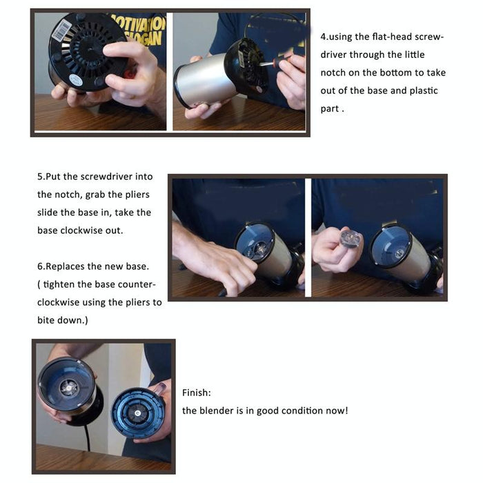 2Pcs Blender Juicer Base Gear Blade Replacement For Magic Bullet 250W Black