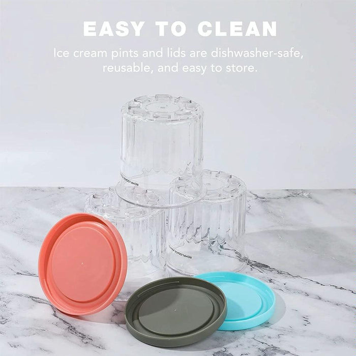 4Pc Ice Cream Containers W / Lids For Ninja Nc299 / Nc300