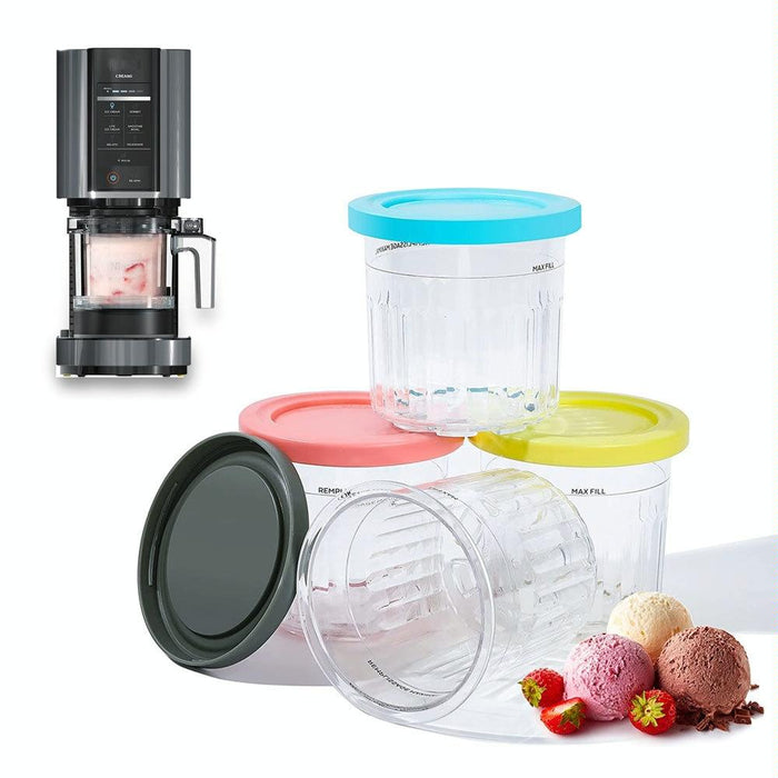 4Pc Ice Cream Containers W / Lids For Ninja Nc299 / Nc300