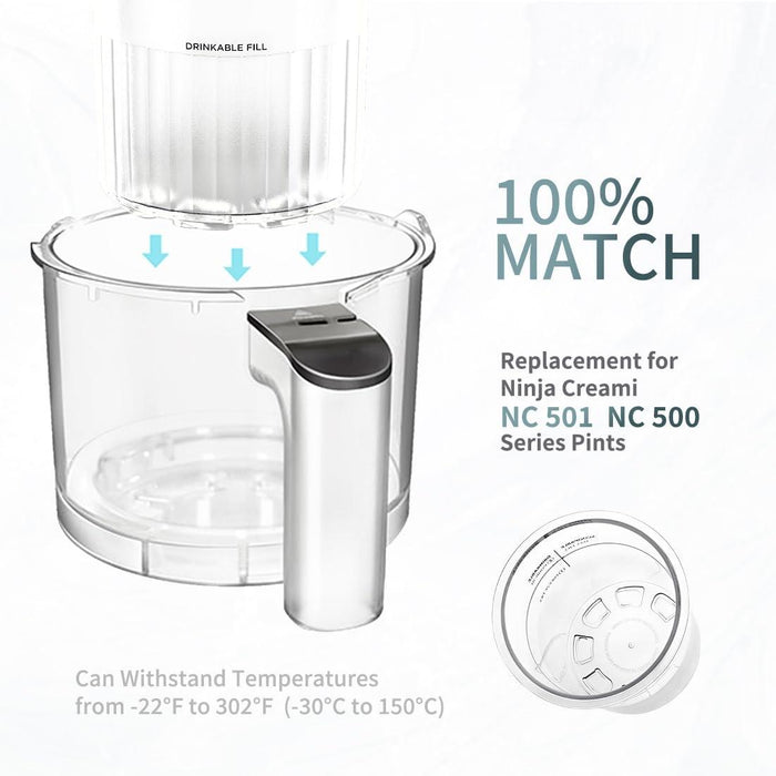 4Pc Set For Ninja Creami Deluxe 24Oz Ice Cream Containers